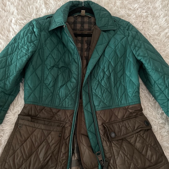 Burberry Jackets & Blazers - Burberry Green and Brown Quilted Utility Jacket